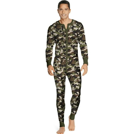 Hanes Mens Organic Cotton Camo Thermal Union Suit 14630